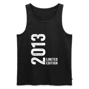 2013 Limited Edition 13 Jahre Jubiläum - Männer Premium Bio Tank Top - Schwarz - Vorne - Michal (187cm)