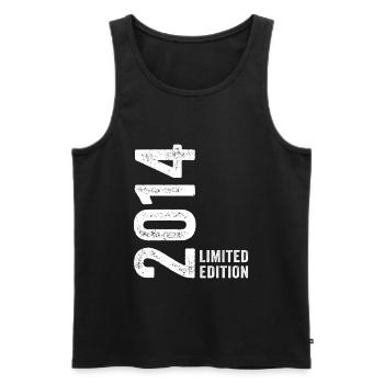 2014 12-Jahres-Jubiläum Limited Edition - Männer Premium Bio Tank Top - Schwarz - Vorne - AI Model Male 178 light (178cm)
