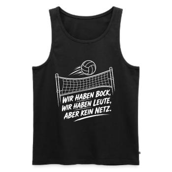Volleyball Spruch Shirt Kein Netz Problem Freizeit - Männer Premium Bio Tank Top - Schwarz - Vorne - Michal (187cm)