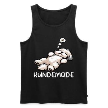 Hundemüde Havaneser Havaneserbesitzer Havaneserfan - Männer Premium Bio Tank Top - Schwarz - Vorne - Michal (187cm)