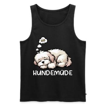 Hundemüde Havaneser Havaneserbesitzer Havaneserfan - Männer Premium Bio Tank Top - Schwarz - Vorne - Michal (187cm)