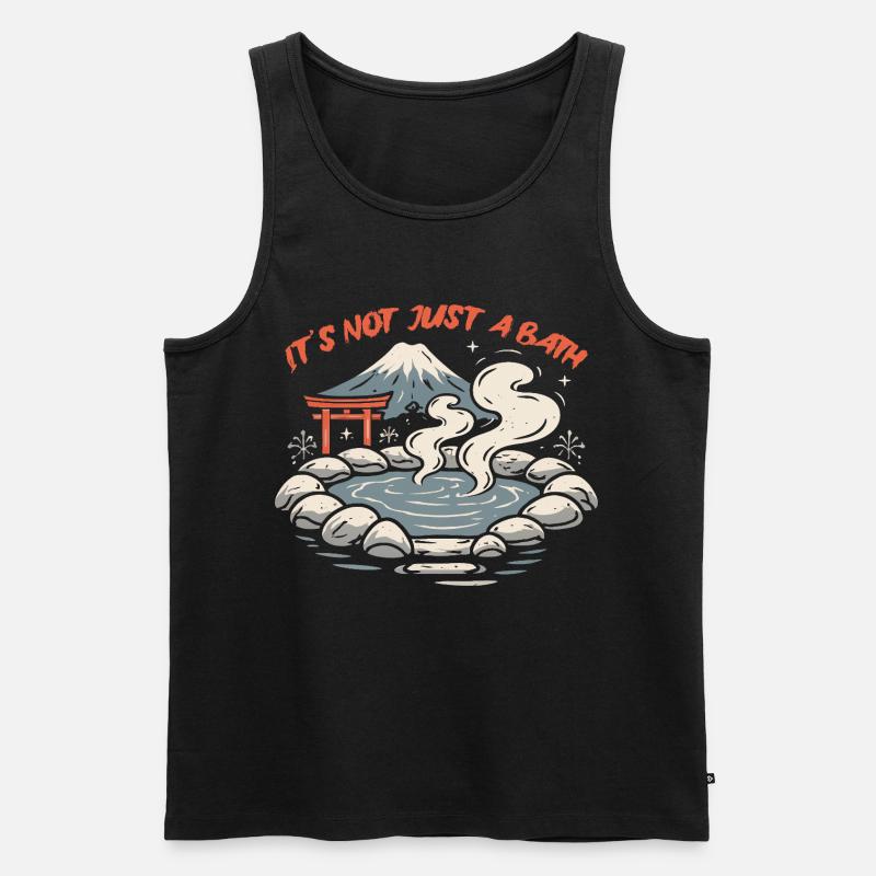 Onsen Thermalbad Bad - Männer Premium Bio Tank Top - Schwarz