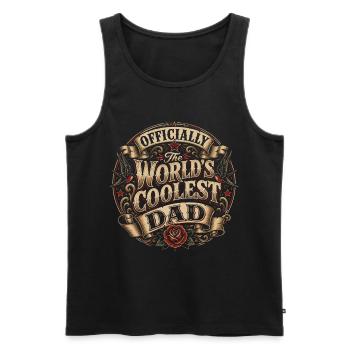 Officially the Coolest Dad in the World - Men's Premium Organic Tank Top - black - Front - AI Model Male 178 light (178cm)