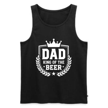 DAD KING OF THE BEER Wappen für Väter - Männer Premium Bio Tank Top - Schwarz - Vorne - AI Model Male 178 light (178cm)