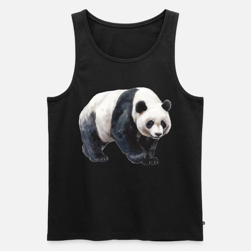 Panda - Männer Premium Bio Tank Top - Schwarz