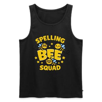 Spelling Bee Squad Humor School Bee - Men's Premium Organic Tank Top - black - Front - AI Model Male 178 light (178cm)