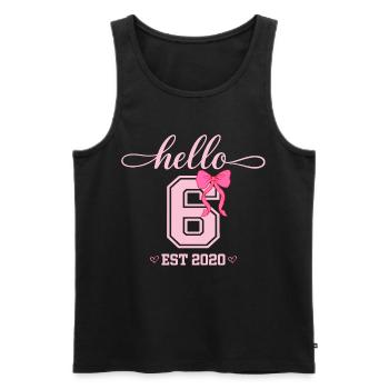Hello 6 Est 2020 Mädchen Geburtstag Design - Männer Premium Bio Tank Top - Schwarz - Vorne - Michal (187cm)