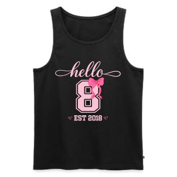 Bonjour 8 Est 2018 Girl Birthday Design - Débardeur bio Premium Homme - noir - Devant - Michal (187cm)