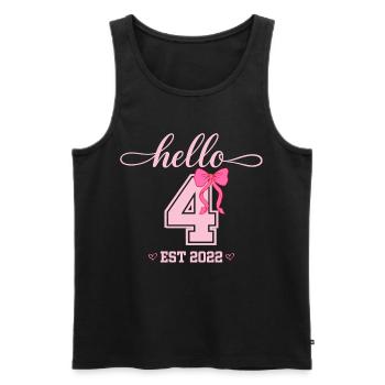 Hello 4 Est 2022 Mädchen Geburtstag Design - Männer Premium Bio Tank Top - Schwarz - Vorne - Michal (187cm)