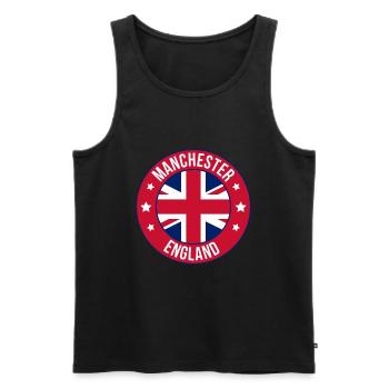 Manchester Flag Roundel Emblem - Men's Premium Organic Tank Top - black - Front - Michal (187cm)