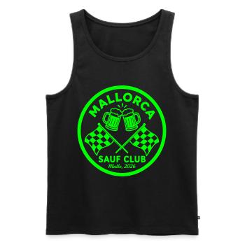 Malle 2026 Sauf Club Mallorca - Männer Premium Bio Tank Top - Schwarz - Vorne - Michal (187cm)