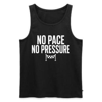No Pace No Pressure - Men's Premium Organic Tank Top - black - Front - AI Model Male 178 light (178cm)
