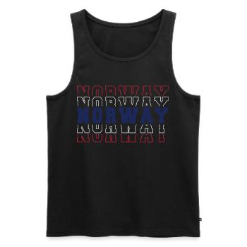 Norway Football Fan Flag Pride Red White Blue - Men's Premium Organic Tank Top - black - Front - AI Model Male 178 light (178cm)