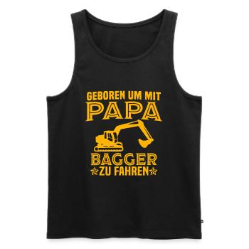 Geboren um mit papa bagger zu fahren baggerfahrer - Männer Premium Bio Tank Top - Schwarz - Vorne - Michal (187cm)