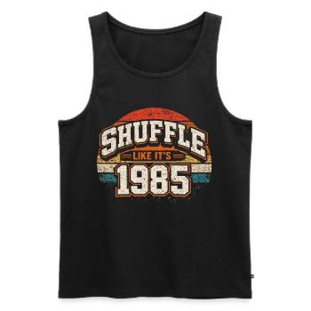 Shuffle Like It's 1985 Vintage Anniversary Gift - Men's Premium Organic Tank Top - black - Front - Michal (187cm)