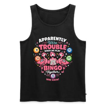 Bingo Flamingos Lustiger Spruch Damen Design - Männer Premium Bio Tank Top - Schwarz - Vorne - AI Model Male 178 light (178cm)