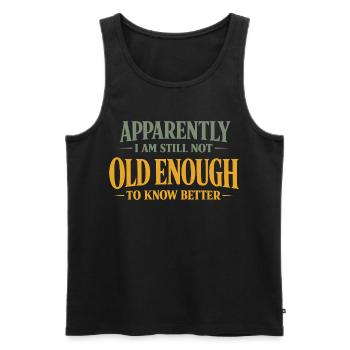 C’est drôle de dire que la typographie vintage est assez ancienne - Débardeur bio Premium Homme - noir - Devant - Michal (187cm)