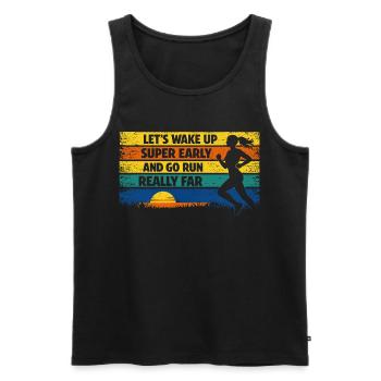 Running Jogging Funny Saying Sunrise Retro - Men's Premium Organic Tank Top - black - Front - Michal (187cm)