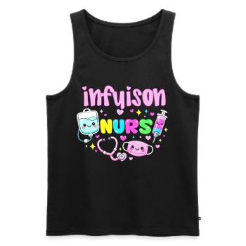 Pflegekraft in Infusion Kawaii Pflegegeschenk - Männer Premium Bio Tank Top - Schwarz - Vorne - AI Model Male 178 light (178cm)