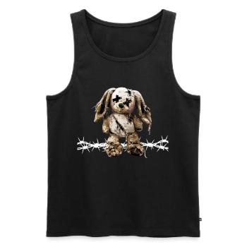 Dark Aesthetics Stuffed Bunny Soft Toy Barbed Wire - Men's Premium Organic Tank Top - black - Front - AI Model Male 178 light (178cm)