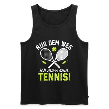 Aus dem Weg ich muss zum Tennis  - Männer Premium Bio Tank Top - Schwarz - Vorne - Michal (187cm)