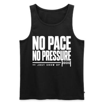 No Pace No Pressure - Men's Premium Organic Tank Top - black - Front - AI Model Male 178 light (178cm)