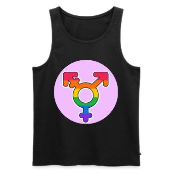 Transgender Pride Regenbogen Symbol - Männer Premium Bio Tank Top - Schwarz - Vorne - Michal (187cm)
