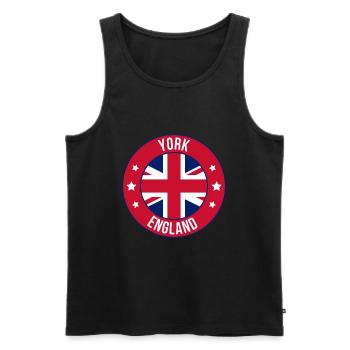 York England Circular Flag Emblem - Men's Premium Organic Tank Top - black - Front - Michal (187cm)