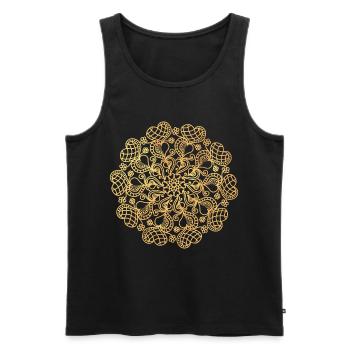 Mandala made of hearts - gold - Men's Premium Organic Tank Top - black - Front - Michal (187cm)