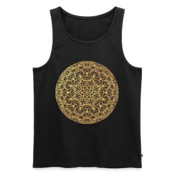 Art Nouveau Mandala - gold - Men's Premium Organic Tank Top - black - Front - Michal (187cm)