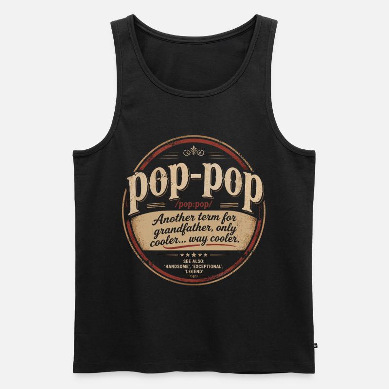 Pop-Pop-Definition – Cooler und legendärer Opa - Männer Premium Bio Tank Top - Schwarz