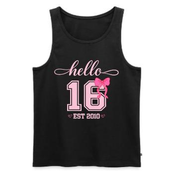 Hello 16 Est 2010 Mädchen Geburtstag Design - Männer Premium Bio Tank Top - Schwarz - Vorne - Michal (187cm)