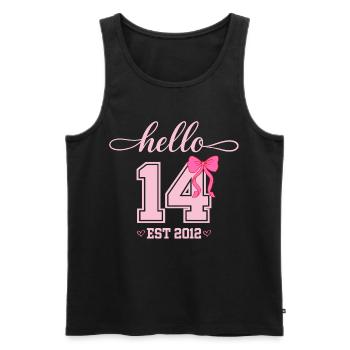 Hello 14 Est 2012 Mädchen Geburtstag Design - Männer Premium Bio Tank Top - Schwarz - Vorne - Michal (187cm)