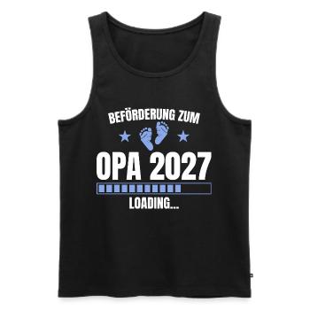 Beförderung zum Opa 2027 – Loading - Männer Premium Bio Tank Top - Schwarz - Vorne - Michal (187cm)