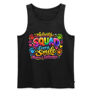 Animation team: Every smile counts - Men's Premium Organic Tank Top - black - Front - AI Model Male 178 light (178cm)