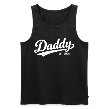 Papas 2026er Papa als frischgebackener Vater Geschenk - Männer Premium Bio Tank Top - Schwarz - Vorne - Michal (187cm)