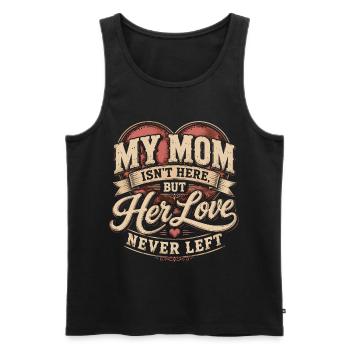 Cadeau Souvenir Maman - Her Love Never Left Vintag - Débardeur bio Premium Homme - noir - Devant - Michal (187cm)