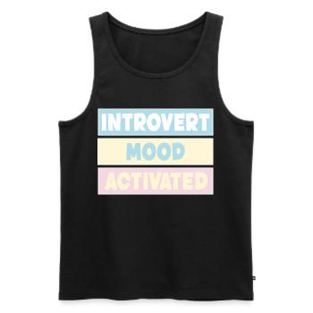 introvertiert - Männer Premium Bio Tank Top - Schwarz - Vorne - AI Model Male 178 light (178cm)