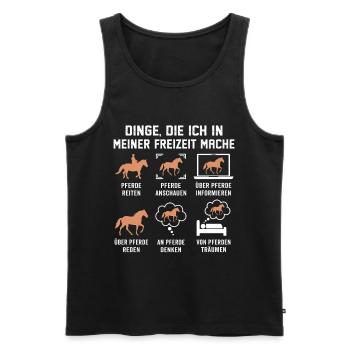 Cheval Drôle de chevaux Femmes montant - Débardeur bio Premium Homme - noir - Devant - AI Model Male 178 light (178cm)