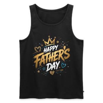 Journée fête des pères - Doré - Father's Day - Men's Premium Organic Tank Top - black - Front - Michal (187cm)