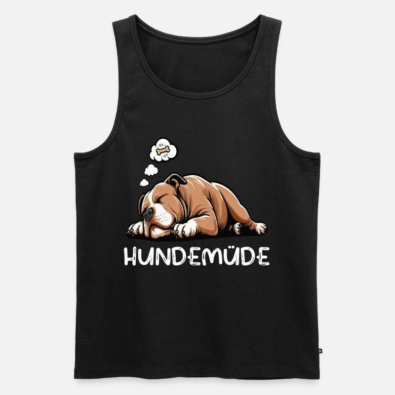 Hundemüde American Bully Bully Pit Bullybesitzer - Männer Premium Bio Tank Top - Schwarz