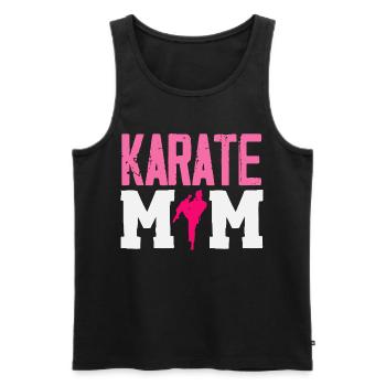 Karate Mom Martial Arts Mother Fighter Pink - Men's Premium Organic Tank Top - black - Front - AI Model Male 178 light (178cm)