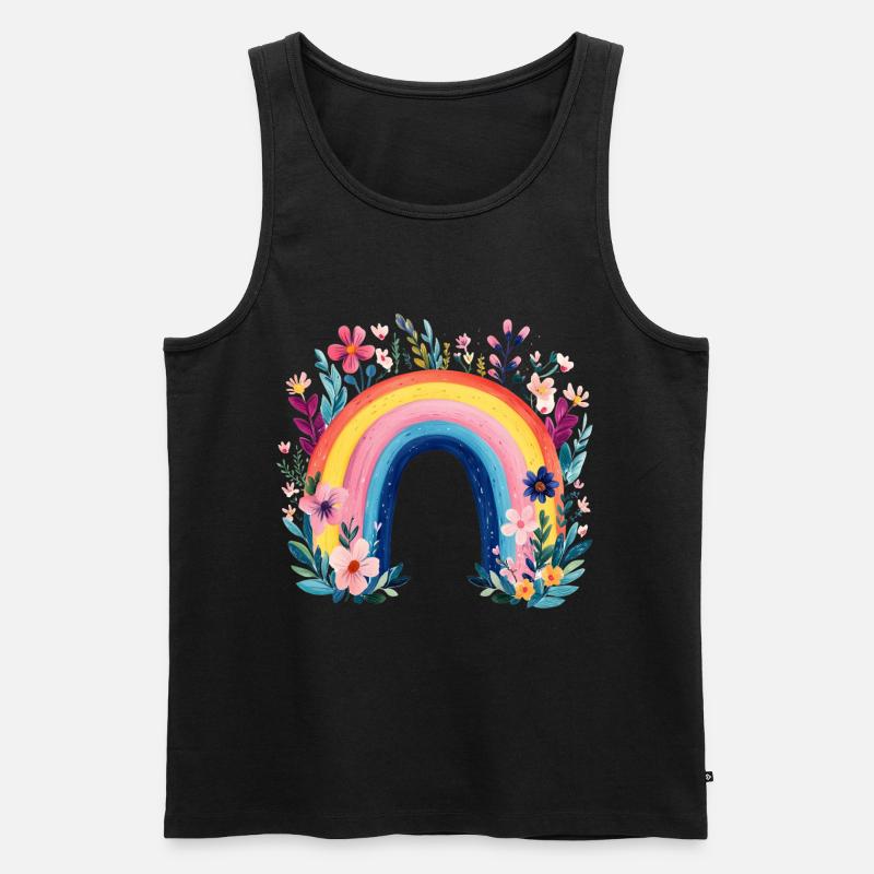 Lovely Rainbow  - Männer Premium Bio Tank Top - Schwarz