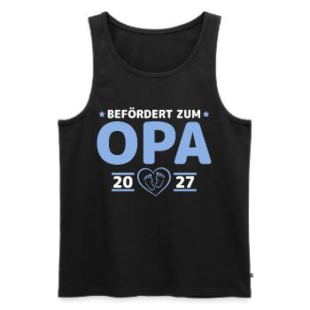 Babyparty Befördert zum Opa 2027 - Männer Premium Bio Tank Top - Schwarz - Vorne - Michal (187cm)