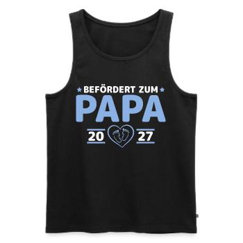 Babyparty Befördert zum Papa 2027 - Männer Premium Bio Tank Top - Schwarz - Vorne - Michal (187cm)