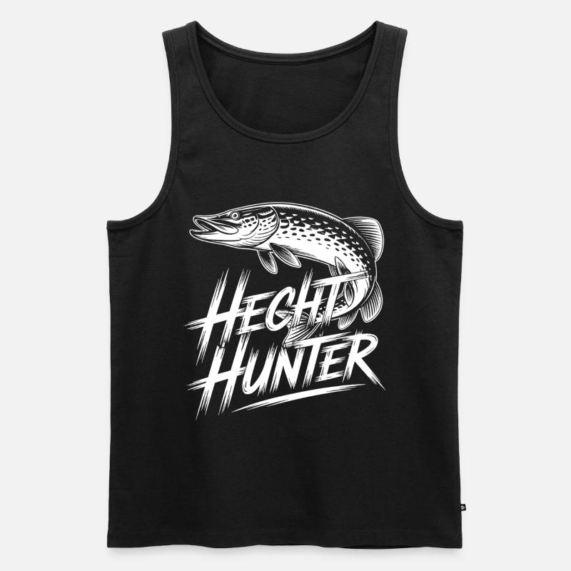 Raubfisch Hecht - Männer Premium Bio Tank Top - Schwarz