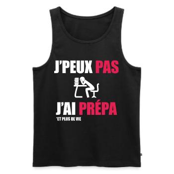 J'peux pas j'ai prépa - Débardeur bio Premium Homme - noir - Devant - Michal (187cm)