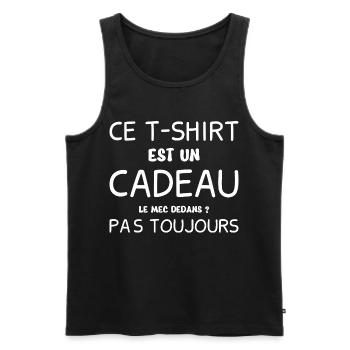 Homme Tshirt Cadeau Humour Couple Mec  - Débardeur bio Premium Homme - noir - Devant - AI Model Male 178 light (178cm)