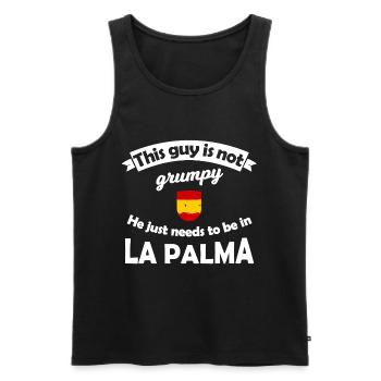 La Palma Humor: Nicht grumpy, Urlaubslaune - Männer Premium Bio Tank Top - Schwarz - Vorne - AI Model Male 178 light (178cm)