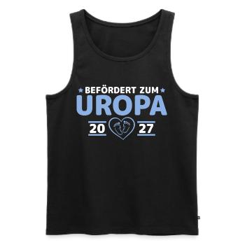 Befördert zum Uropa 2027 – Babyparty Geschenk - Männer Premium Bio Tank Top - Schwarz - Vorne - Michal (187cm)